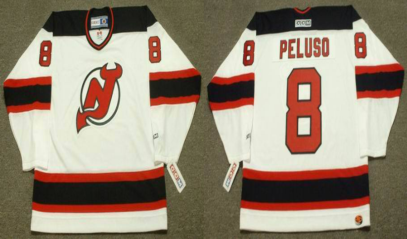 2019 Men New Jersey Devils 8 Peluso white CCM NHL jerseys